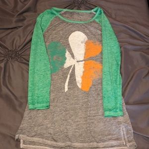St Patrick’s day Shamrock 3/4 sleeve top